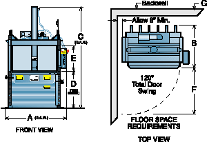 V-6030 & V-4830 Vertical Baler - Structural Dimensions